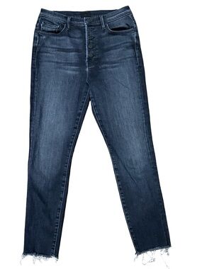 Mother Pixie Swooner Ankle Fray Thunder Road Button Fly Skinny 29 $228 MSRP